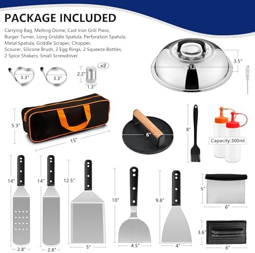 Joyfair 18Pcs Griddle Accessories Kit for Blackstone, (ABS Handles)
