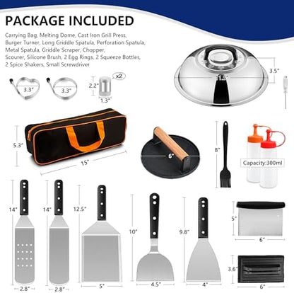 Joyfair 18Pcs Griddle Accessories Kit for Blackstone, (ABS Handles)