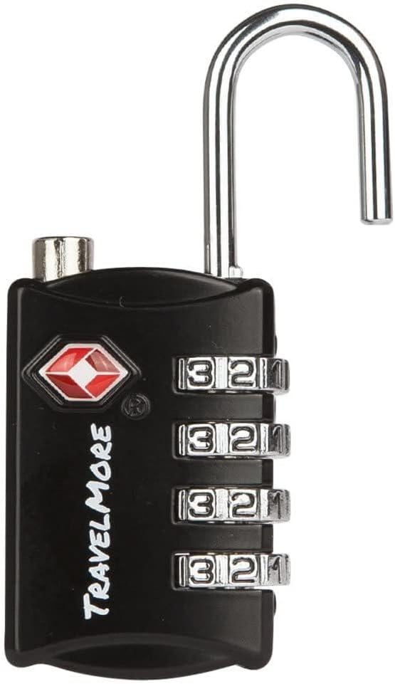 3 Pack TSA Luggage Locks with 4 Digit Combination – Heavy Duty Set Your Own Padlocks for Travel, Baggage, Suitcases & Backpacks - Black
