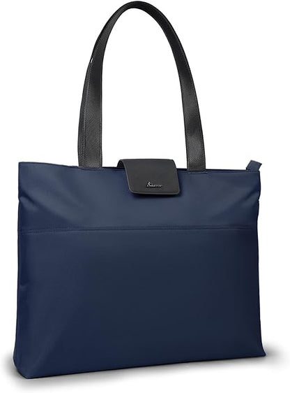 SIMTOP Tote Bag for Women with Magnetic Pocket Water Resistant Polyester 16.2" Laptop Compartment for Travel, Office, Daily