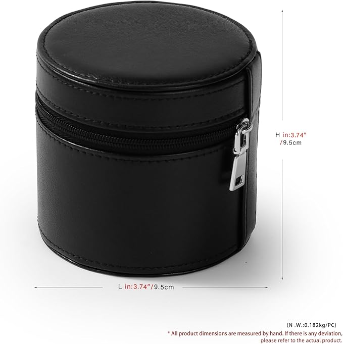 Oirlv Luxury Leather Watch Travel Case Single Watch Case with Removable Pillow(Black)