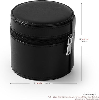 Oirlv Luxury Leather Watch Travel Case Single Watch Case with Removable Pillow(Black)