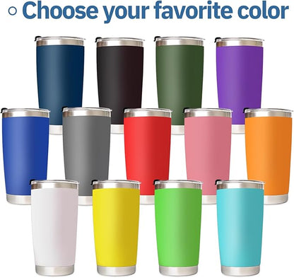 Made in USA - Personalized Tumbler with Engraved Name - Custom Coffee Mug Cup 20 Oz with Lid - Customized Employee Appreciation Gifts - Personalized Gifts for Men Women - Customized By Enterprise