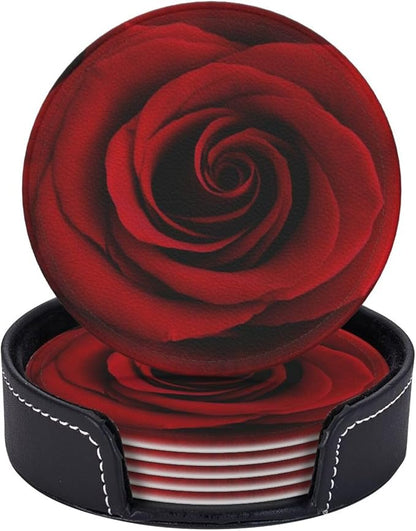 Drink Coasters with Holder Stand Set of 6