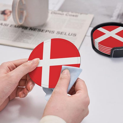 Danish Flag Coasters for Drinks