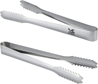 MSY BIGSUNNY Durable Stainless Steel Ice Tongs, 7 inch Sugar Cube Serving Tongs, Set of 2