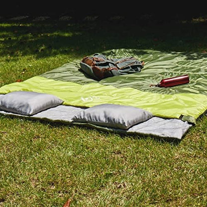 oaskys Double Sleeping Bag for Adults with 2 Pillows - Queen Size XL Waterproof Sleeping Bag for All Season Camping Hiking Backpacking 2 Person Sleeping Bags for Cold Weather & Warm