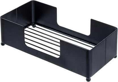 MyGift Modern Matte Black Metal Folded Paper Towel Holder for Commercial & Guest Bathroom, Sink Countertop or Vanity Table Disposable Napkin Storage Tray, Fits Multifold Towels up to 9.2 x 4.5 Inches