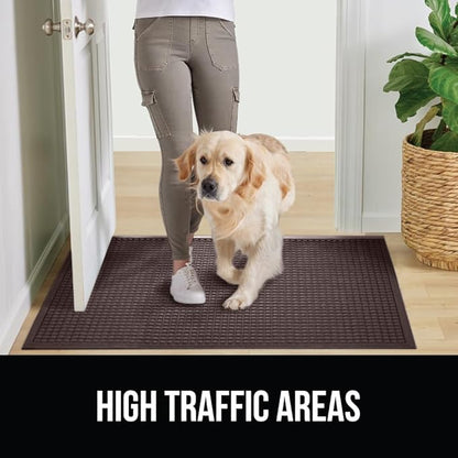 GORILLA GRIP Front Door Mat, 47x35, Indoor Outdoor Ultra Absorbent HydroAbsorb Doormat, Absorbs Up to 6 Cups of Water, Stain and Fade Resistant, Rubber Backing Doormats, Captures Dirt, Coffee