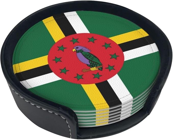 Dominica Flag Coasters for Drinks