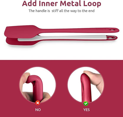 14in Extra Large Silicone Spatula: U-Taste 600ºF Heat Resistant Flexible Silicon Mixing Stirring Cooking Scraping Baking Bowl Scraper Seamless Spreader for Kitchen Nonstick Cookware (Red)