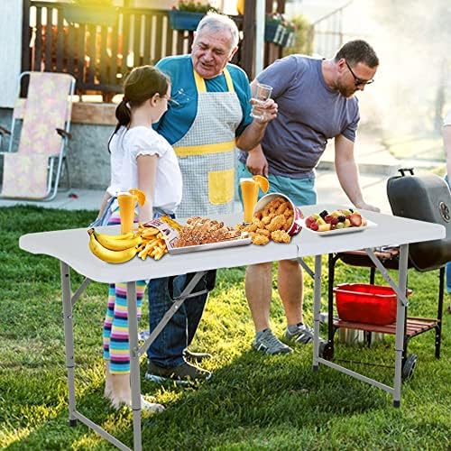 FDW | 4FT Folding Table | White | Portable Plastic Table