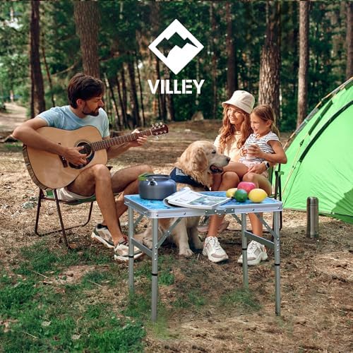 VILLEY Folding Camping Table 2FT, Portable Small Picnic Table