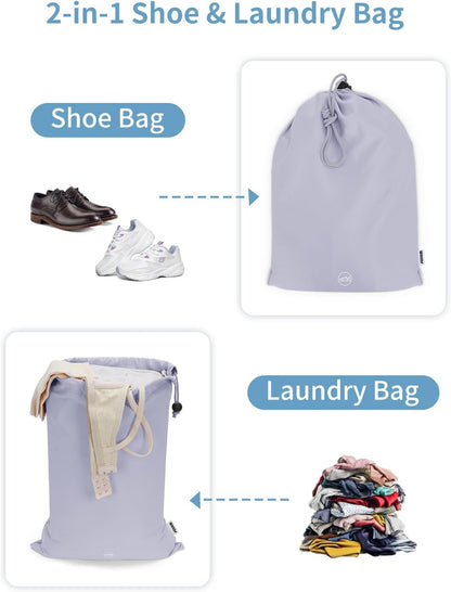 WANDF 7 Set Compression Packing Cubes for Travel, Shirt Folder for Wrinkle-Free, Suitcase Organizer Bags Set for Carry-On Checked Luggage Duffle Bag Women Men(Gray-blue)