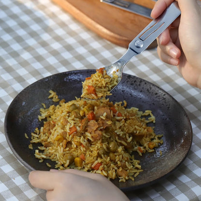Roxon C2 Camping Utensil 2 in 1 Detachable Folding Cutlery with Fork & Spoon for Outdoor, Camping, Hiking, Easy to Carry Highly Practical Tableware