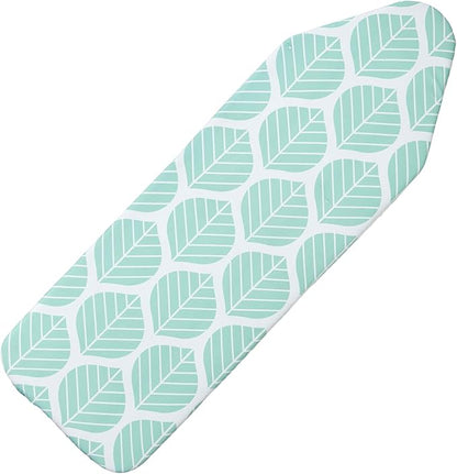Seiritex Extra Wide Ironing Board Cover with Padding 18 x 54 inch Heat Reflective with Hook and Loop Fasteners, Thick Padding with Elasticized Edges, 3 Layers Iron Board Cover (Green Leaf)