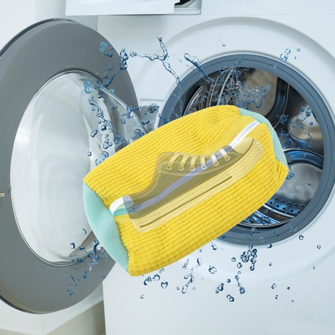Shoe Washing Machine Bag, Laundry Shoe Bag for Washer and Dryer, Shoe washing Bag for Sneaker, Tennis Shoes, Unstain Cleaner. wash bag with mesh, Ykk zipper, soft fibers
