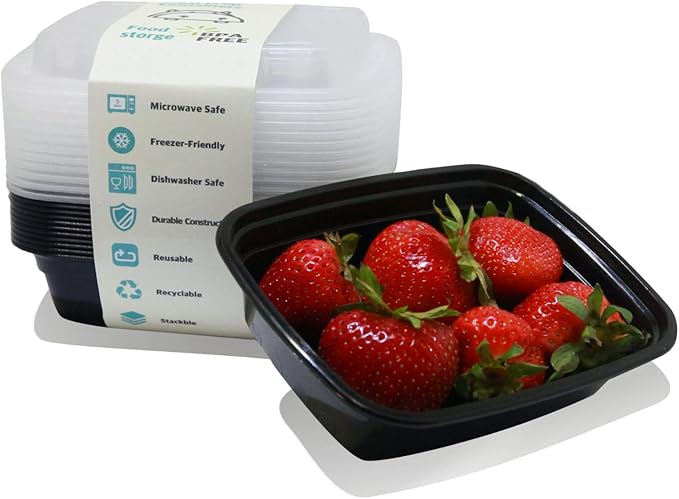 PARTYHIPPO Small Meal Prep Containers Single Lids, 12 OZ 12-pack, Food Storage Bento BPA Free | Stackable | Reusable Lunch Boxes, Microwave/Dishwasher, Freezer Safe,Portion Control