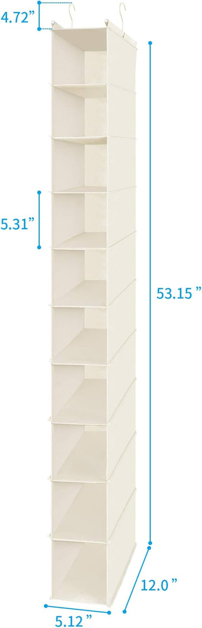 MAX Houser 10-Shelf Hanging Shoe Shelf Organizer, Hanging Shoe Storage for Closet,Pack of 2(Beige)