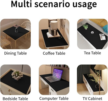 Leather Table Cover,1.8mm Thick,42x72 Inch Table Protector,Table Protector for Dining Room Table,Dining Room Table Protector Pad.(Black+Gray,42x72)