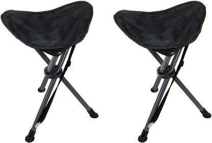 Travel Chair C-Series Slacker Tripod Chair for Camping, Lightweight Chair, Adjustable Carry Strap for Easy Transport | Outdoor Adventures Lighter Version of The Original Slacker Stool, Black - 2-Pack