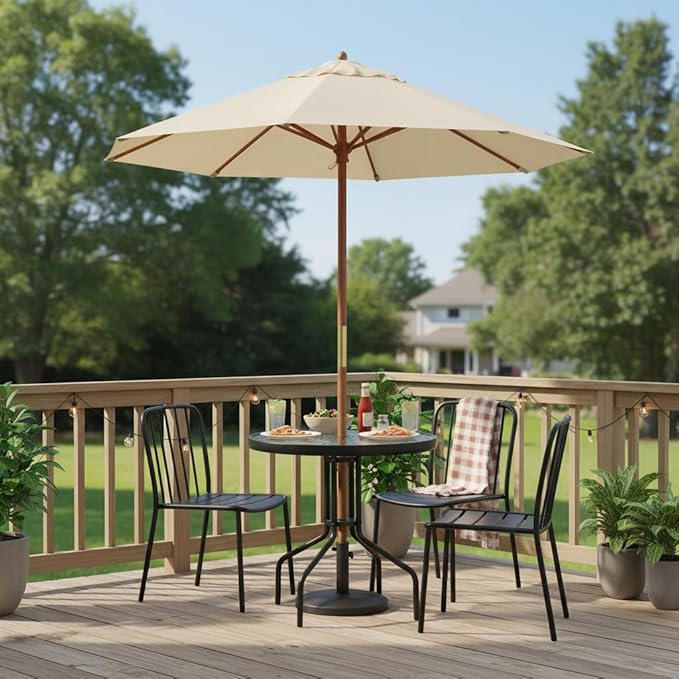 Tangkula 27.5 Inch Round Outdoor Dining Table