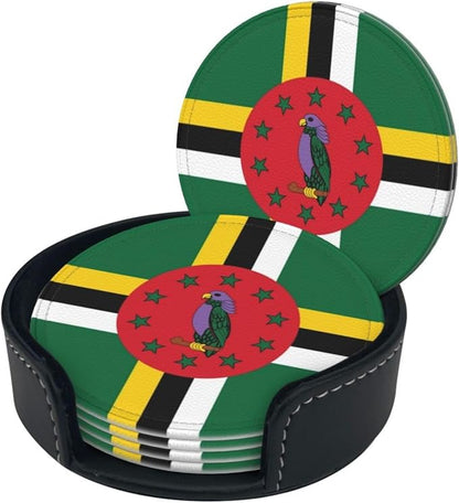 Dominica Flag Coasters for Drinks