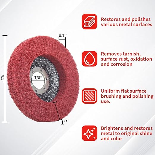 10Pcs 320 Grit Scour Flap Disc 4 1/2 Inch Angle Grinder Attachment General Purpose Wire Brush Polishing Wheel Rust Paint Remover Scratch Prep Sanding Disc