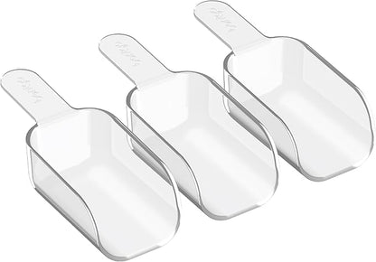 Bentgo Pantry - 3-Piece All Purpose Scoop Set, 1/2 Cup (4 oz) Spoon, Clear & Lightweight, Ideal for Scooping Flour, Sugar, Coffee, Candy, & More for Kitchen and Pantry Containers (Clear)