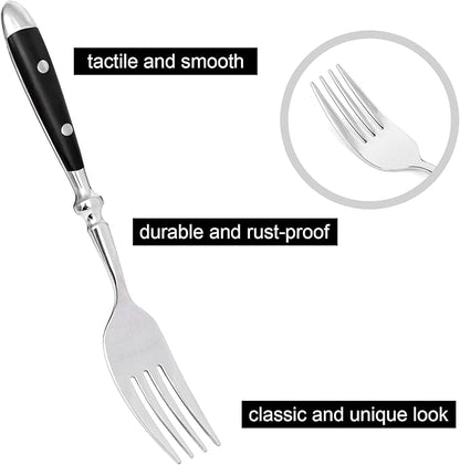 Retro 20-Piece Silverware Set, Stainless Steel Cutlery Set, Vintage Flatware Set with Black Bakelite Handle, Dishwasher Safe| Service for 4