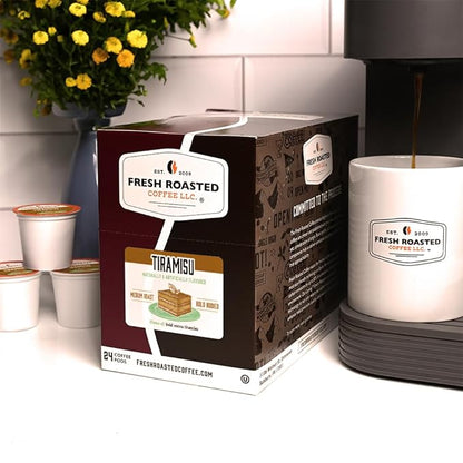 Fresh Roasted Coffee, Tiramisu, Flavored Coffee Pods, 72 Count