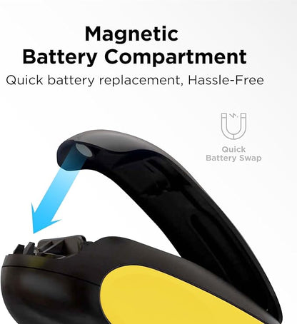 Kitchen Mama One-To-Go Electric Can Opener: One Touch, Auto Stop, Smooth Edge, Lid Lift, Safety, Automatic, Magnetic, Cordless, Battery Operated, Kitchen Appliance for Senior with Arthritis (Yellow)