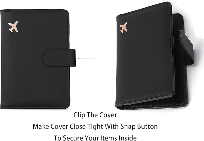 Melsbrinna Premium Leather Passport Holder Covers Case, Waterproof Rfid Blocking Travel Wallet Passport Holder with Pen Holder, Cute Passport Book for Women/Men