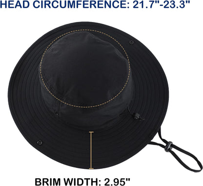 Connectyle Sun Hat for Men Women Outdoor UV Protection Safari Hat for Fishing Hiking Gardening Breathable Cowboy Hat UPF50