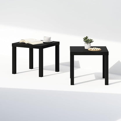 Furinno Classic Coffee Table Set of 2, Square Modern Coffee Table