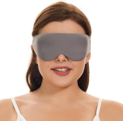 ALASKA BEAR Sleep Mask for Side Sleepers Patented Design, Cup-Shaped and Extra-Soft, 100 Blackout Eye Mask Shades Cover for Men and Women Home or Travel, Machine Washable, Dark Grey