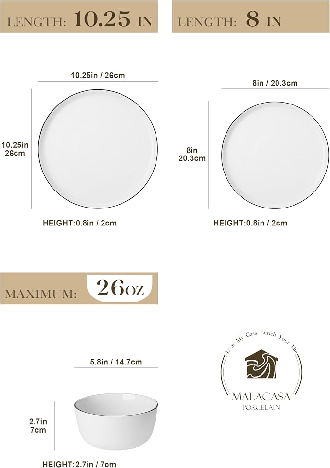 MALACASA 18-Piece Dinnerware Set