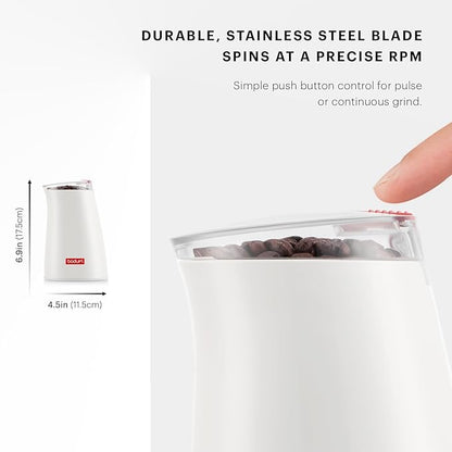 Bodum C-Mill Electric Blade Coffee and Spice Grinder, Stainless Steel Blade, White