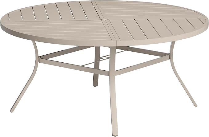 VICLLAX Round Patio Table with Adjustable Umbrella Hole