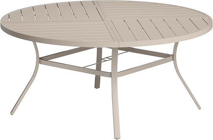 VICLLAX Round Patio Table with Adjustable Umbrella Hole