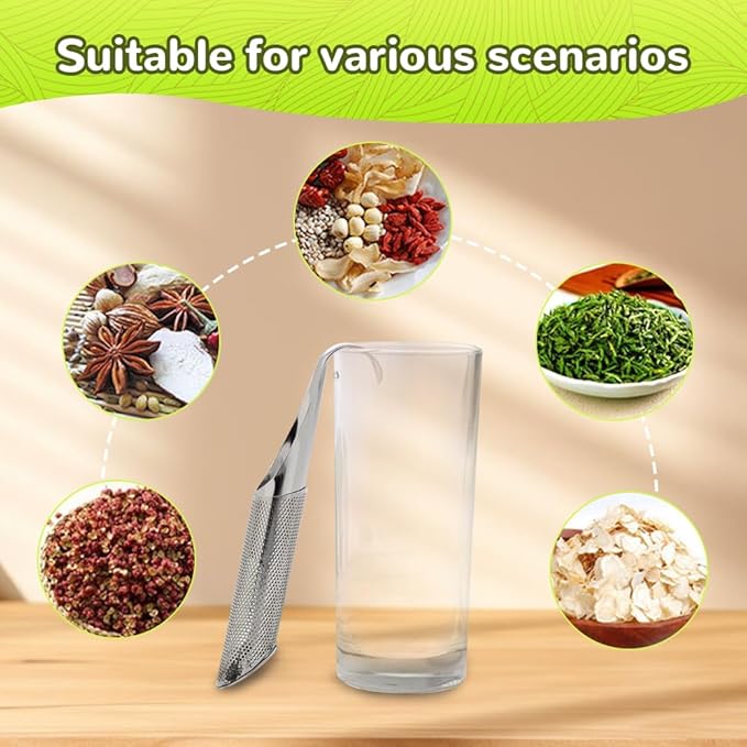 304 Stainless Steel Tea Diffuser, 2025 New Loose Leaf Tea Infuser, Portable Teas Infuser for Office and Home, Spices, Seasonings, Coffee Steeper for Coffee Lovers, Teas Holder Loose Leaf for Gift (2)
