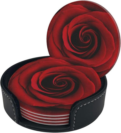 Drink Coasters with Holder Stand Set of 6