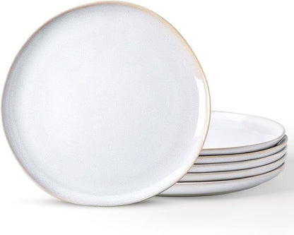 AmorArc Ceramic Plates Set of 6, 8.5 Inch Handmade Reactive Glaze Stoneware Plates set for Dessert, Salad, Appetizer, Small Dinner Plates, Microwave & Dishwasher Safe, Scratch Resistant