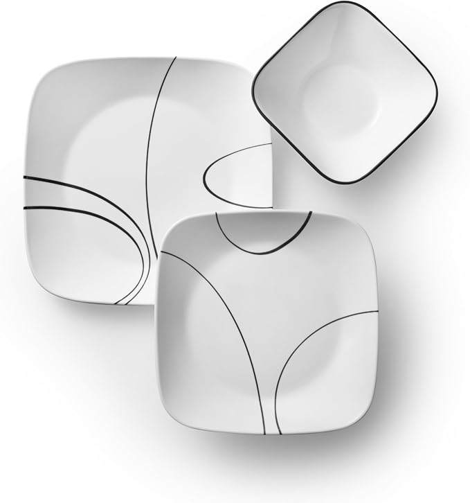 Corelle 18-Piece Service for 6 Dinnerware Set Triple Layer Glass and Chip