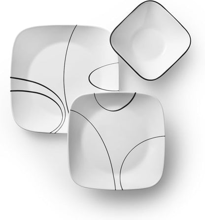 Corelle 18-Piece Service for 6 Dinnerware Set Triple Layer Glass and Chip