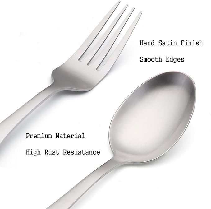 Matte Silverware Set, Satin Finish 20-Piece Stainless Steel Flatware set, Tableware Cutlery Set Service for 4, Utensils for Kitchen, Dishwasher Safe
