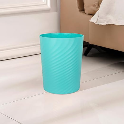 UUJOLY Plastic Small Trash Can Wastebasket, Garbage Container Basket for Bathrooms, Laundry Room, Kitchens, Offices, Kids Rooms, Dorms, (Light Blue, 1.8 Gallon)