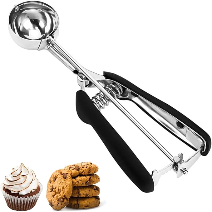 Cookie Scoop, Ice Cream Scoop, Medium Cookie Scoops for Baking, 18/8 Stainless Steel Cookie Scooper for Baking, Ice Cream Scooper with Trigger Release, Cookie Dough Scoop with Non-slip Grip (M)……