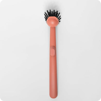 Earth & Mango Magnetic Dish Brush – Dish Scrubber with Built-in Scraper – Snaps to Sink, Dries Fast, Declutters Your Counter (Terracotta Clay)