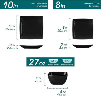 vancasso Soho Dinnerware Sets 12 Pieces, Plates and Bowls Sets, Dinner Plate